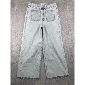 Good American Jeans 15 (31x26) Blue Wide Leg High Rise Distressed